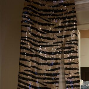 Sequin Zebra Print Skirt